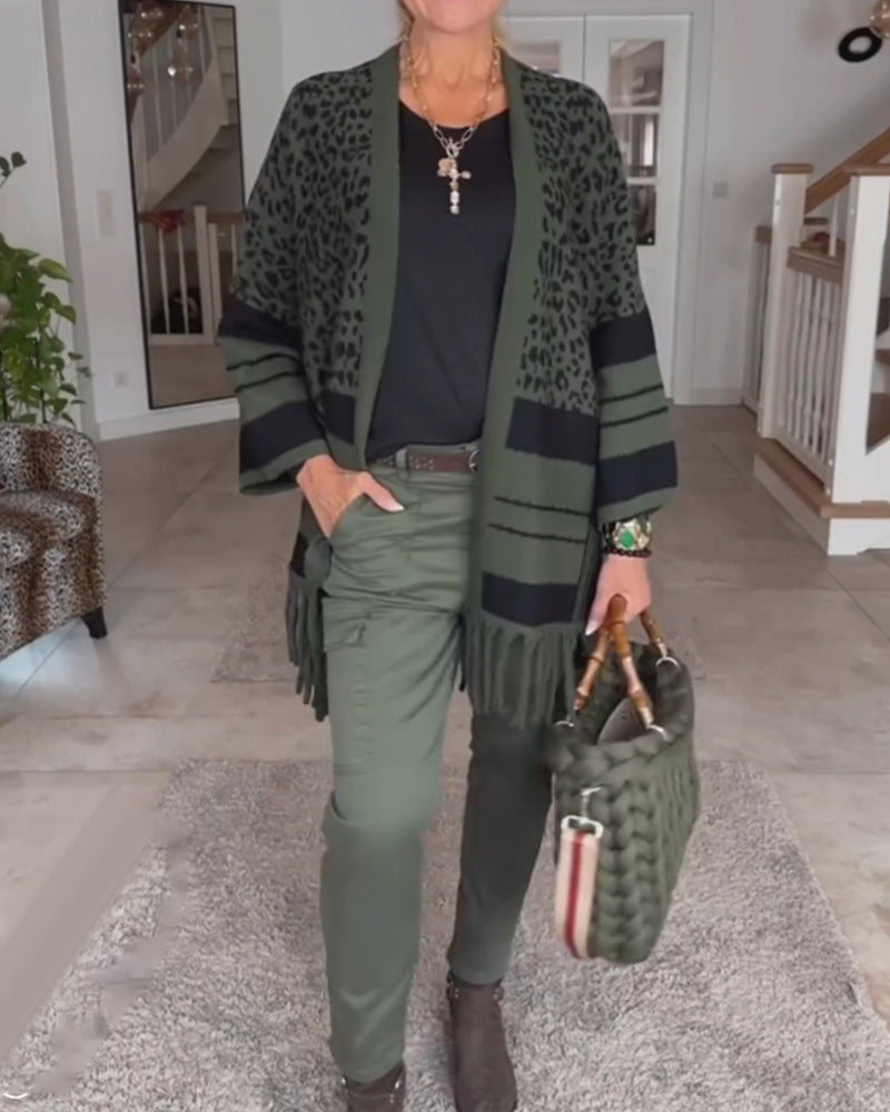 Leopard Print Long Sleeve Cardigan