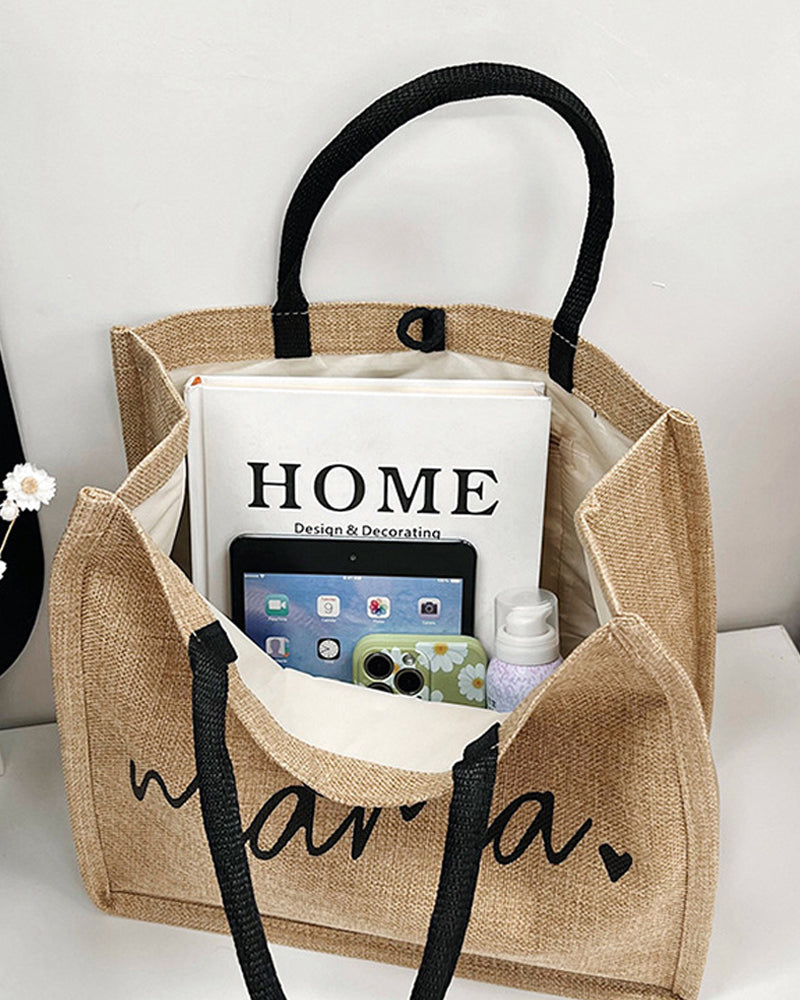 Portable Linen Large Capacity Shoulder Bag