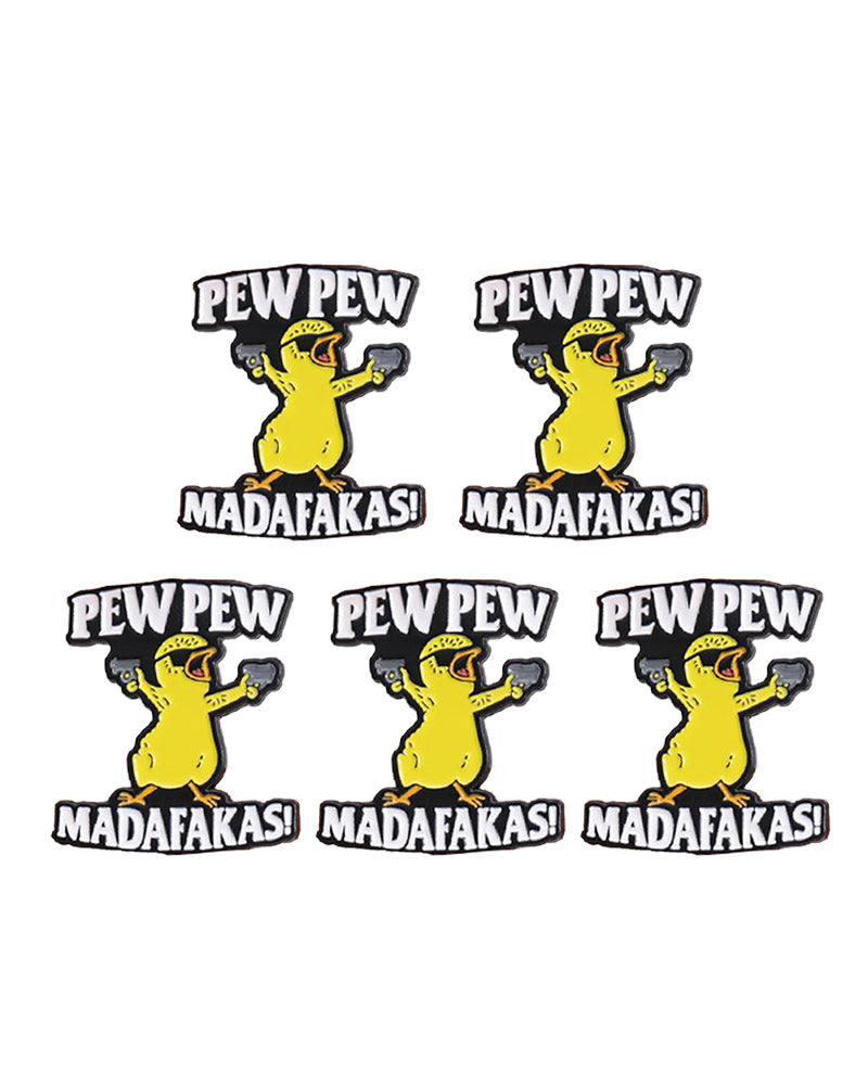 Letter & Cartoon Duck Design Brooch