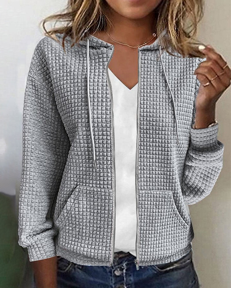 Plain pocket casual jacket