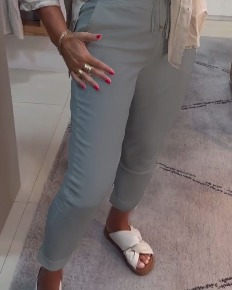 Drawstring Casual Pencil Pants