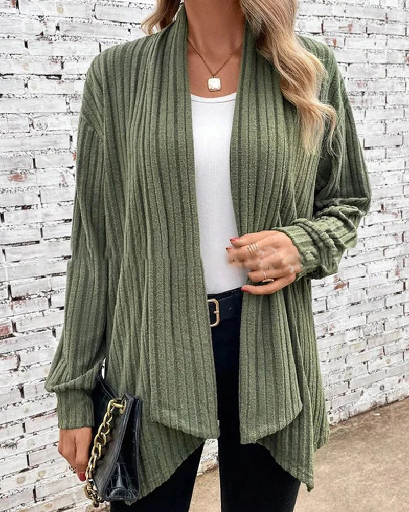 Solid color casual cardigans
