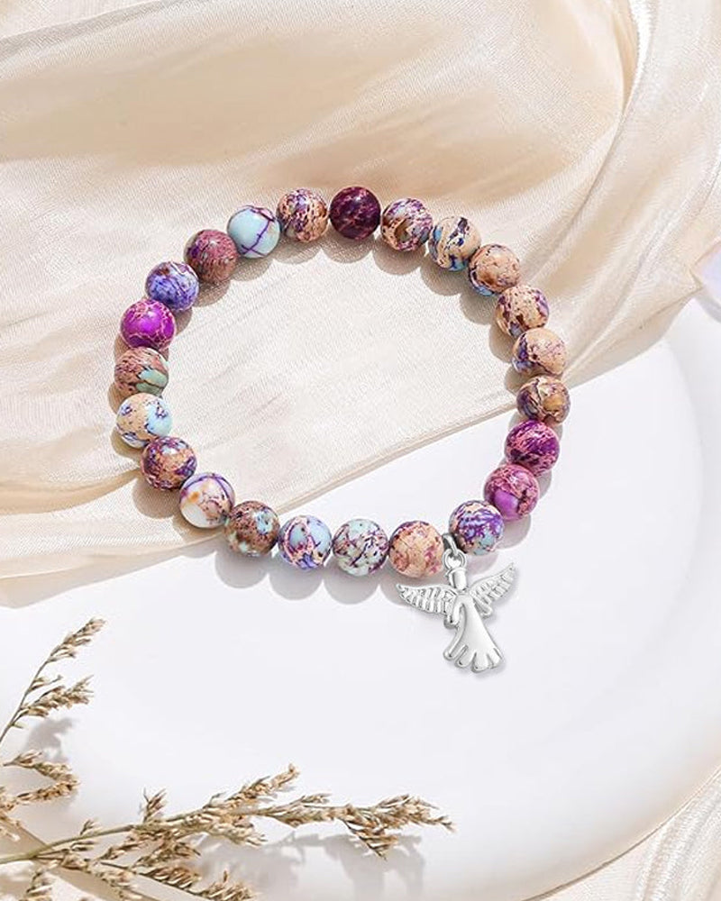 Angel wings healing crystal bracelet