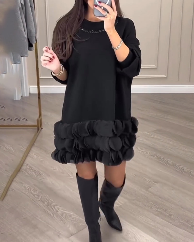 Elegant dress with patchwork petals