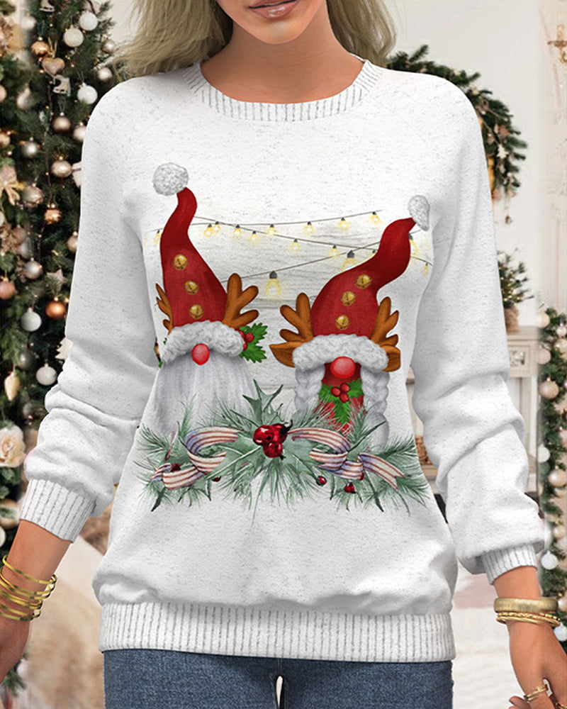 Christmas sweater with snowflake print and raglan sleeves