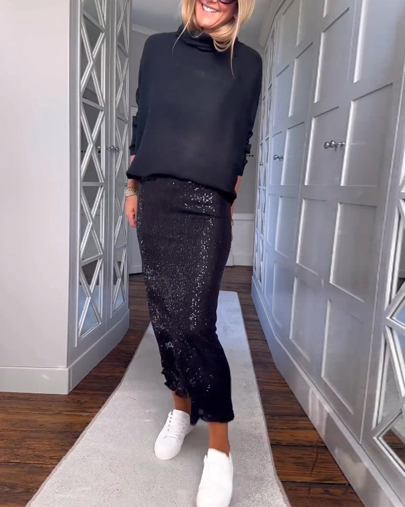 Solid color simple skirt