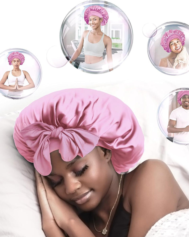 Silk night sleeping cap bonnet