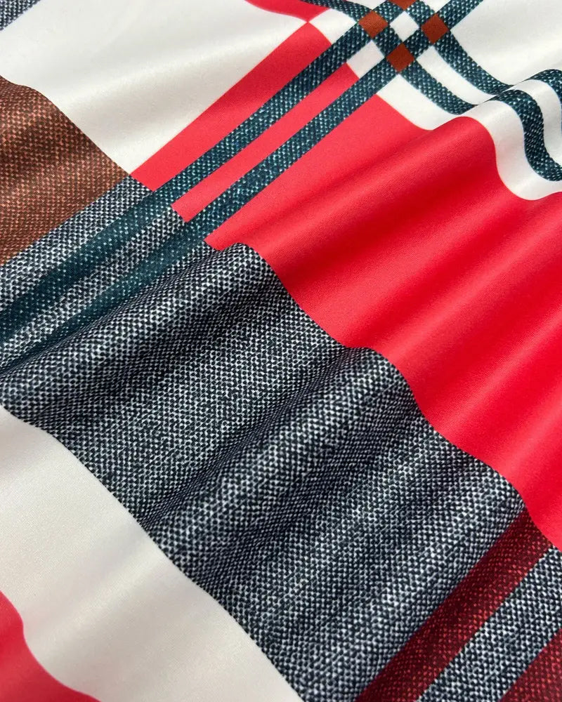 Sleeveless Printed Plaid Tank Top