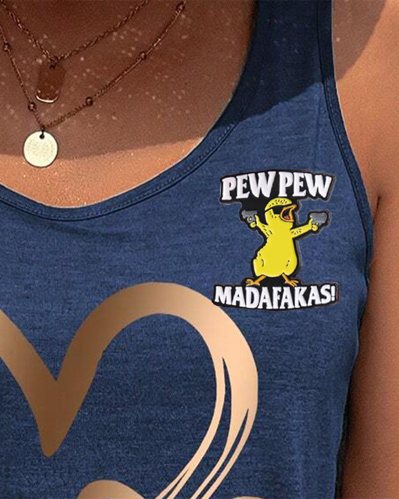 Letter & Cartoon Duck Design Brooch