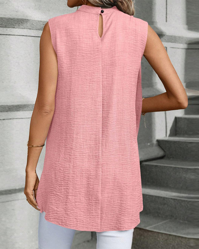 Elegant solid color sleeveless top