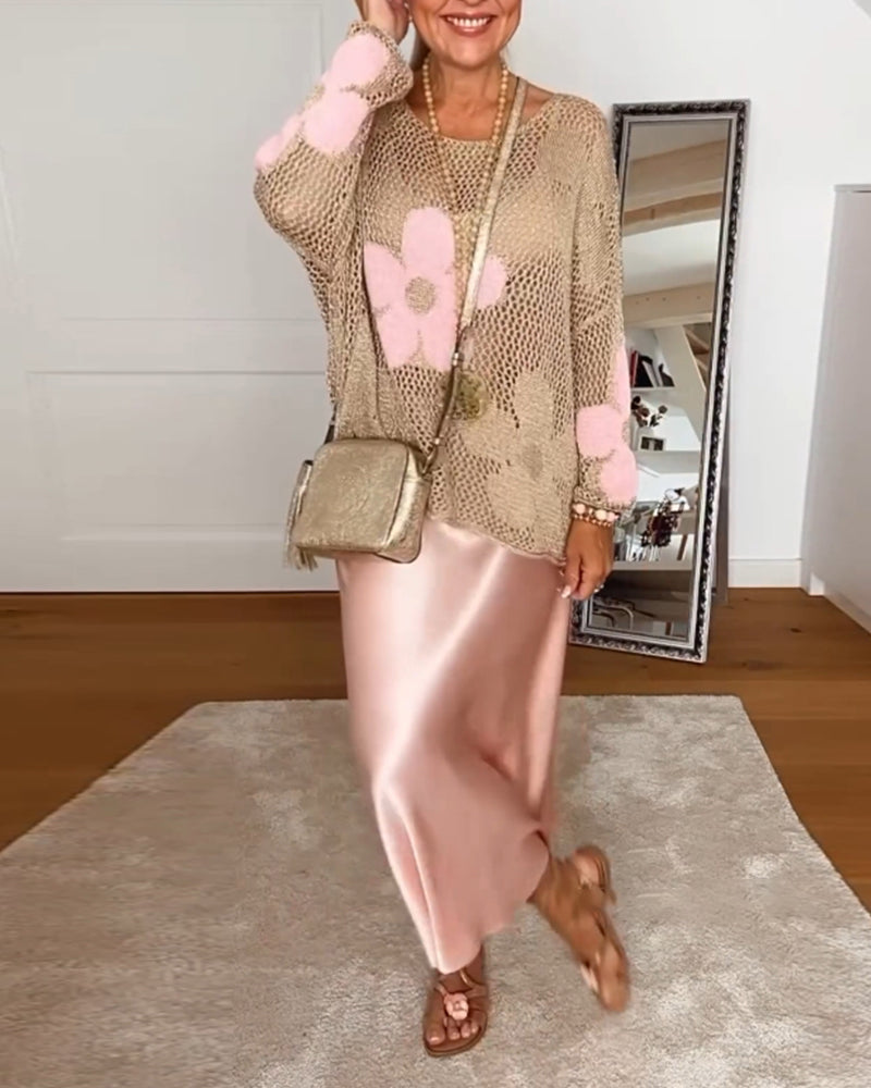 Elegant solid color pleated skirt