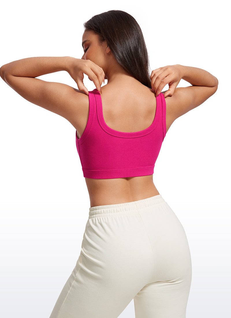 Ribbed U Back Sports Bra