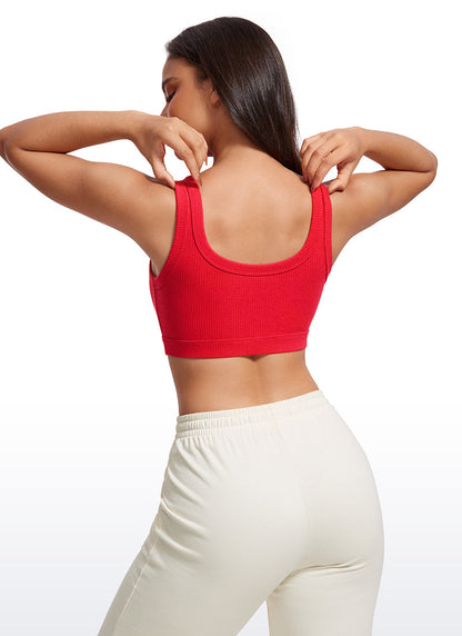 Ribbed U Back Sports Bra