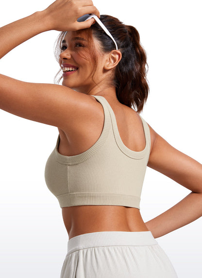 Ribbed U Back Sports Bra