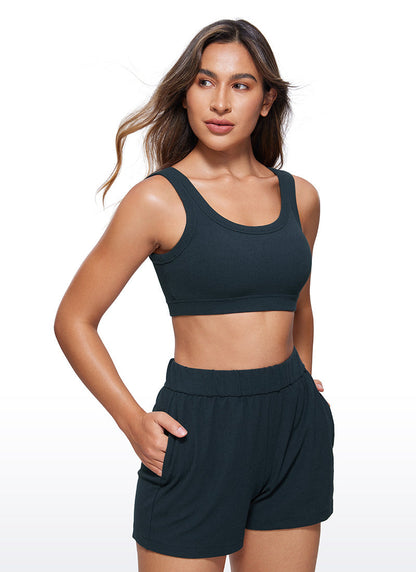 Ribbed U Back Sports Bra