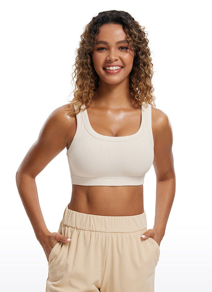 Ribbed U Back Sports Bra