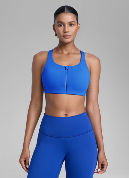 Zip Front High Impact Sports Bra