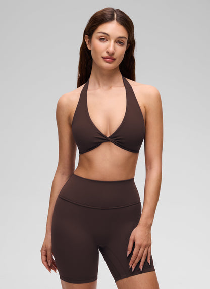 Butterluxe Double Lined Twist Halter Sports Bra