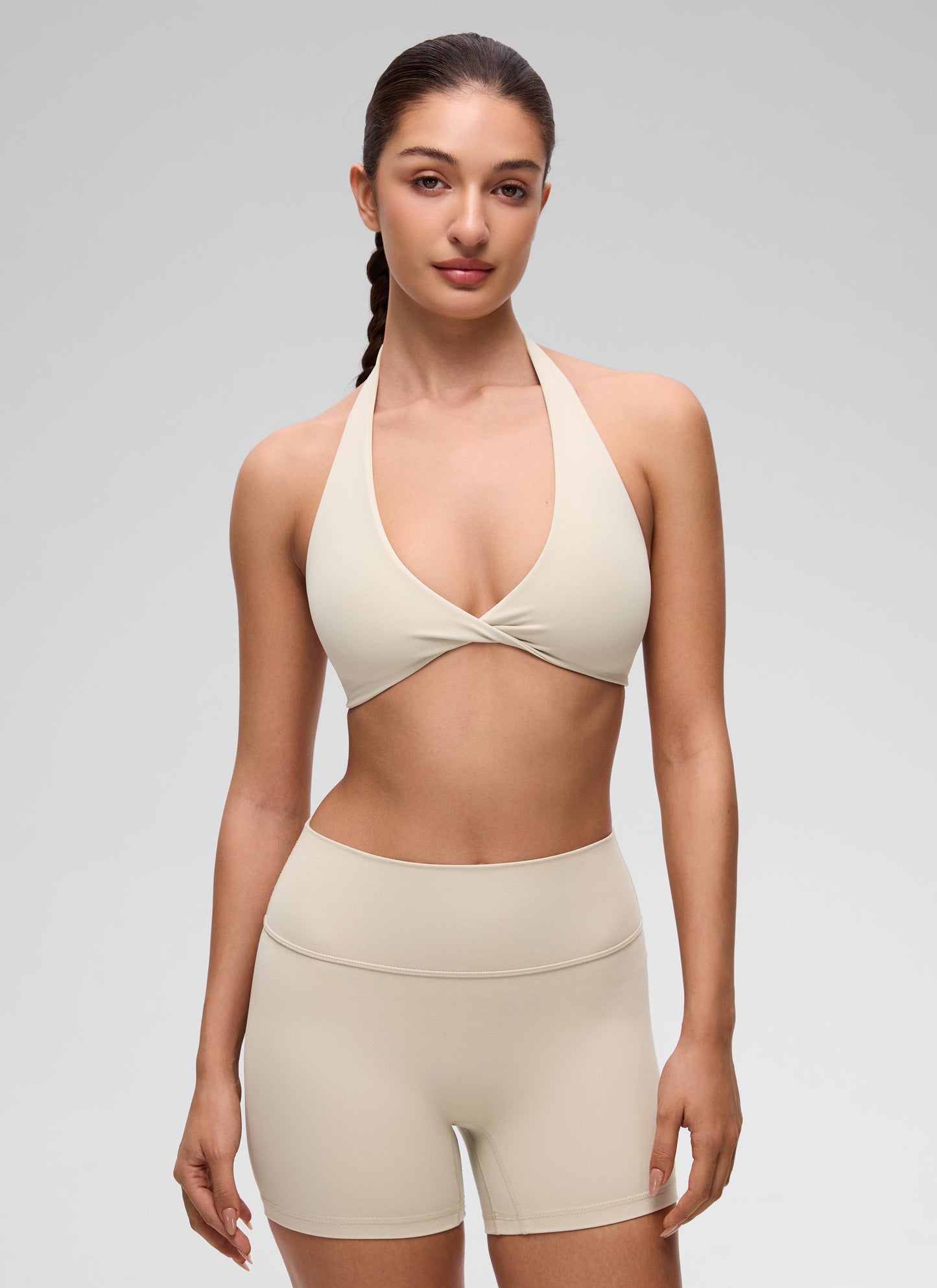Butterluxe Double Lined Twist Halter Sports Bra