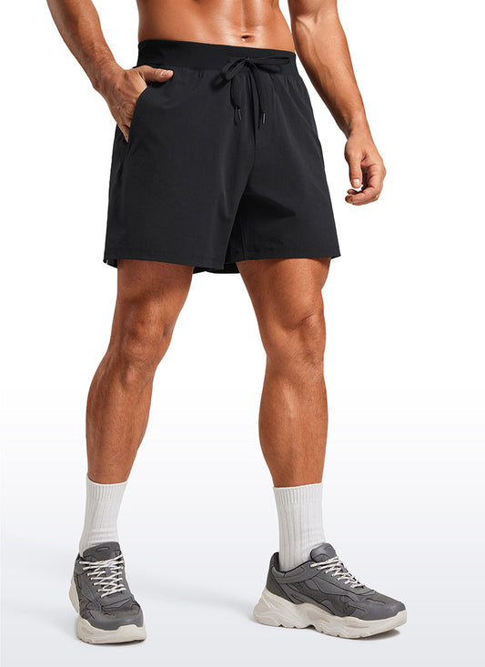 Lightweight Stretchy Athletic Workout Shorts with Zipper Pocket 5''