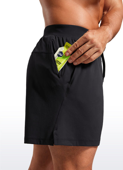 Lightweight Stretchy Athletic Workout Shorts with Zipper Pocket 5''