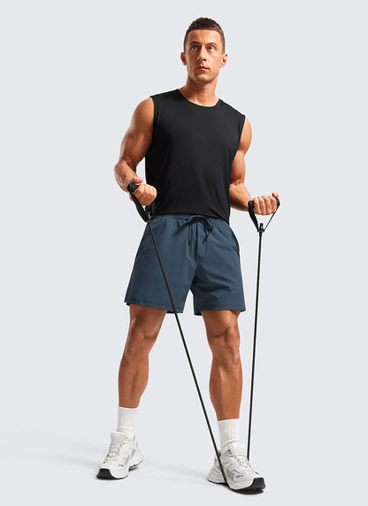 Lightweight Stretchy Athletic Workout Shorts with Zipper Pocket 5''