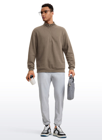 Fleece Lined Half Zip Sweatshirts Mock Neck