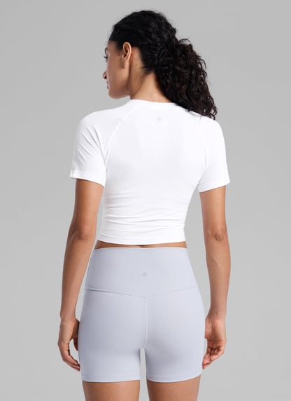 Seamless Crew Neck Cropped Short Sleeve