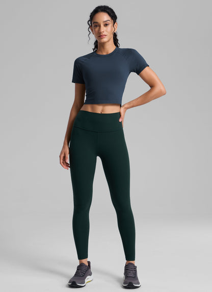 Seamless Crew Neck Cropped Short Sleeve