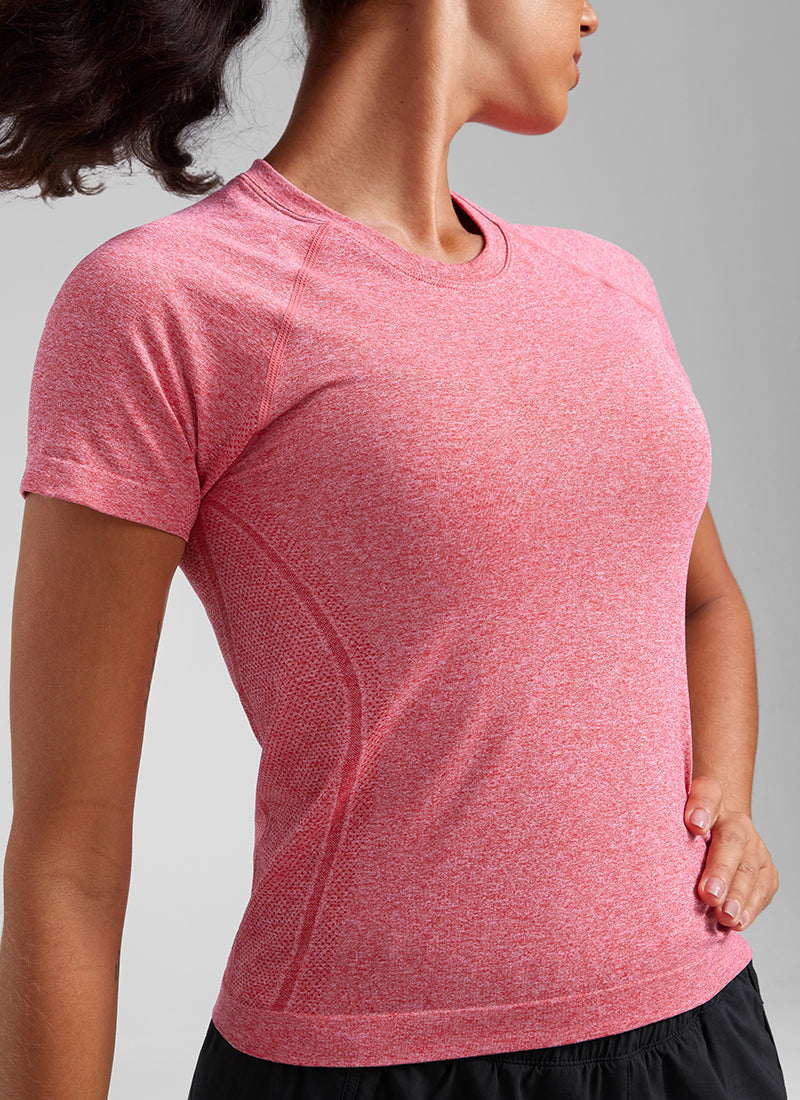 Seamless Waist Length Crewneck Short Sleeve