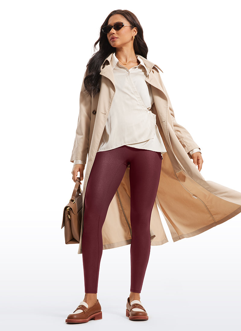 Faux Leather No Front Seam Legging 28''