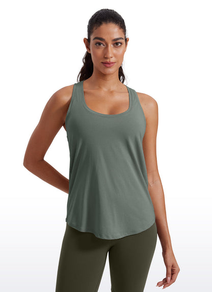 Pima Cotton Hip Length Racerback Tank