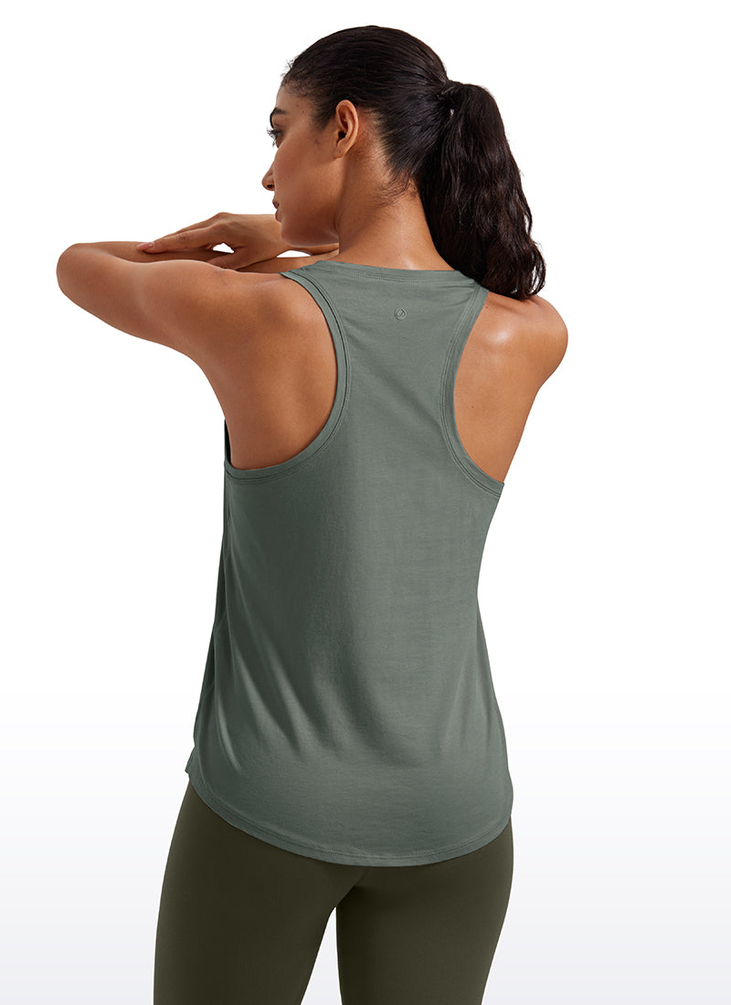 Pima Cotton Hip Length Racerback Tank