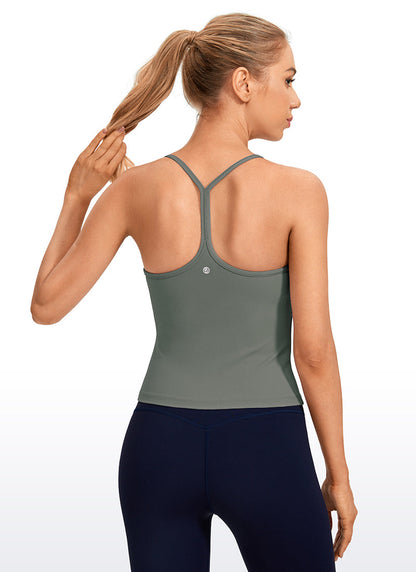 Butterluxe Waist Length Y Back Built in Bra Tank