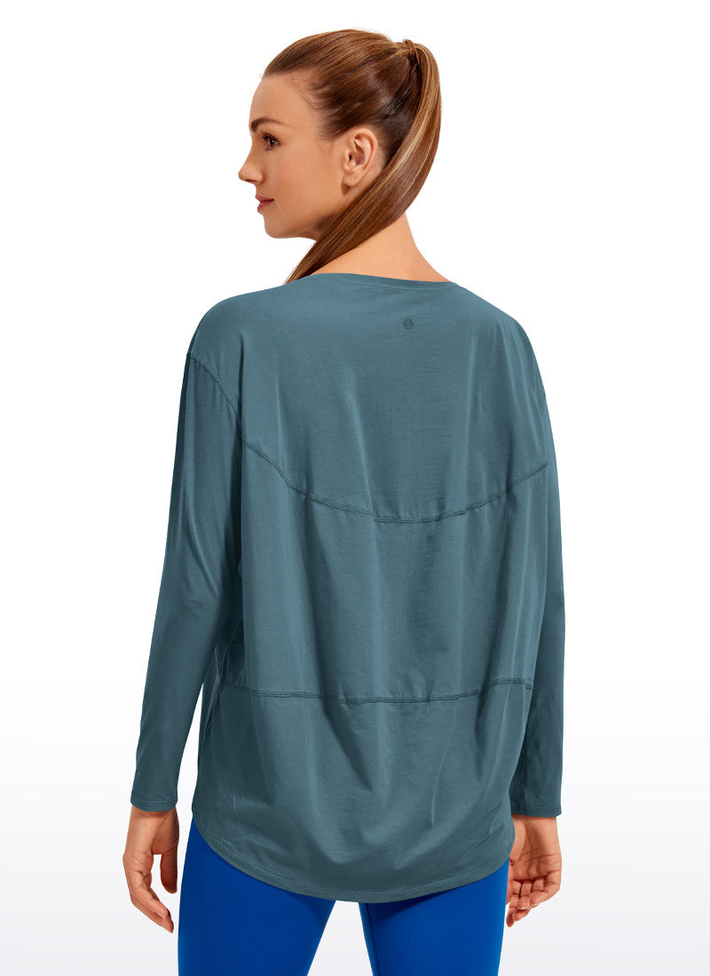 Pima Cotton Boat Neck Long Sleeve