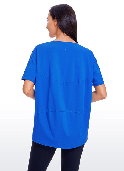 Pima Cotton Boat Neck Short Sleeve