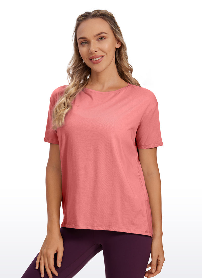 Pima Cotton Boat Neck Short Sleeve