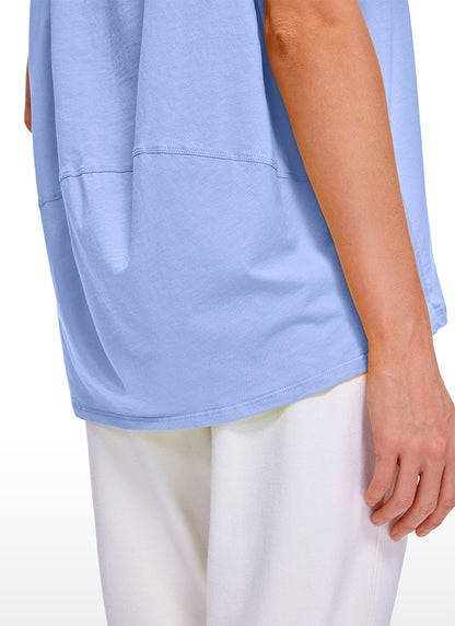 Pima Cotton Boat Neck Short Sleeve