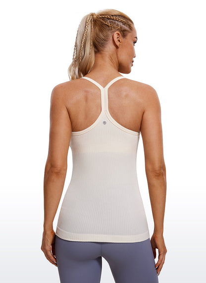Speedy Seamless Built in Bra Pure color Tank
