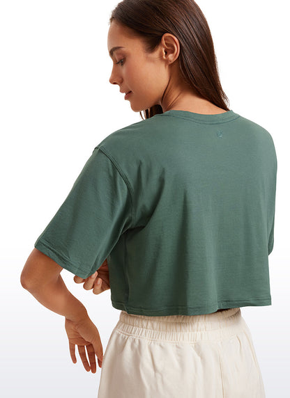 Pima Cotton Cropped Short Sleeve