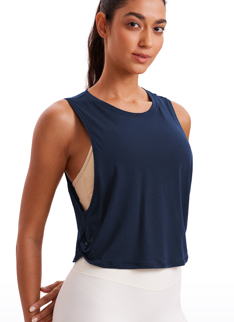 Pima Cotton Crop Deep Armhole Tank