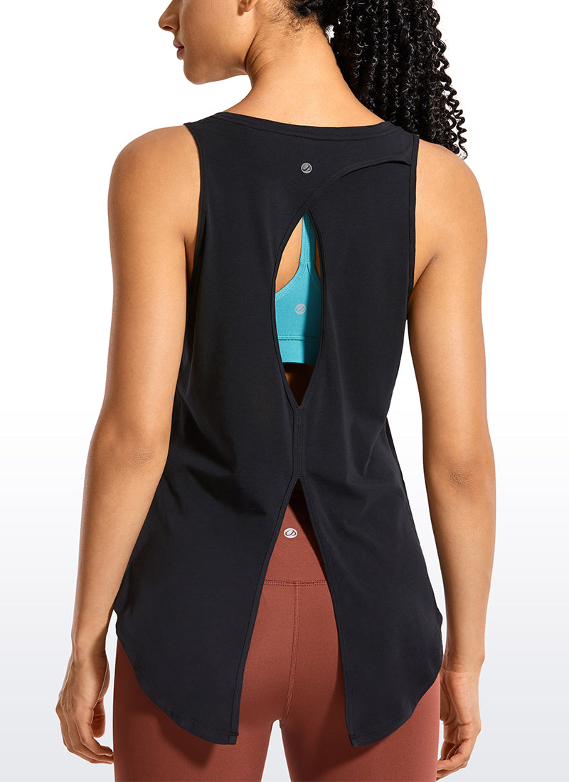 Pima Cotton Split Open Back Tank