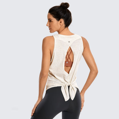 Pima Cotton Split Open Back Tank