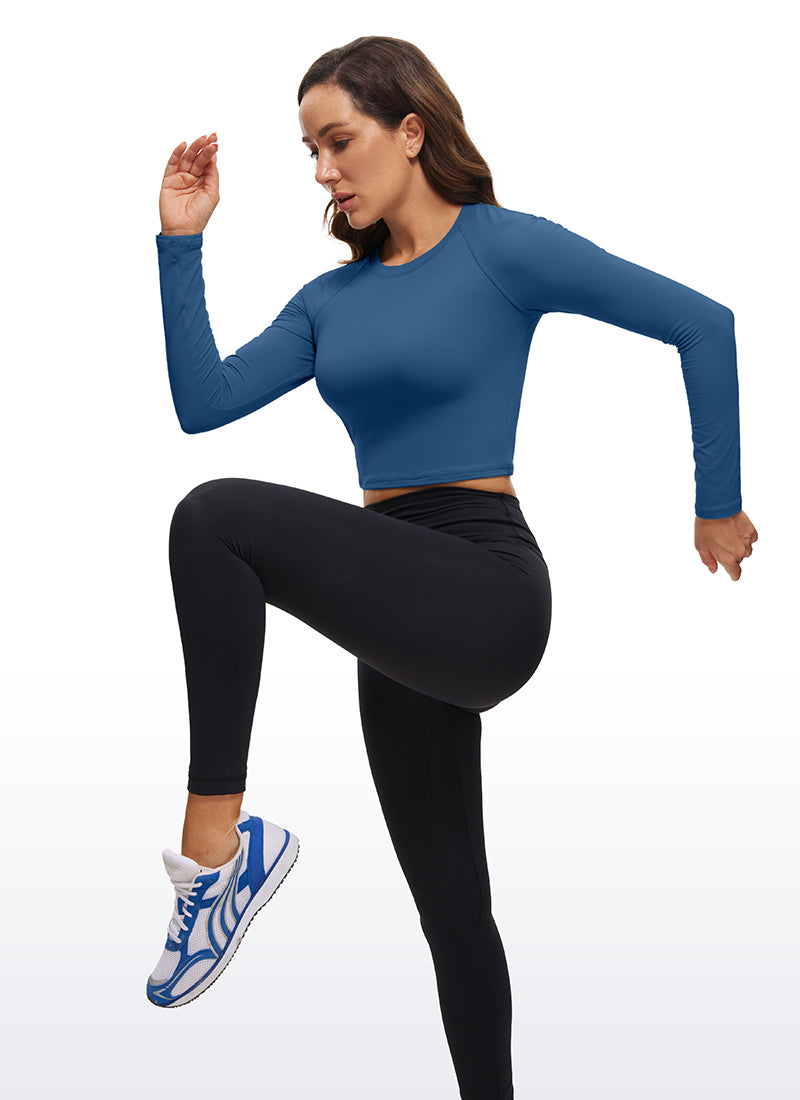 Brushed High Neck Cropped Long Sleeve