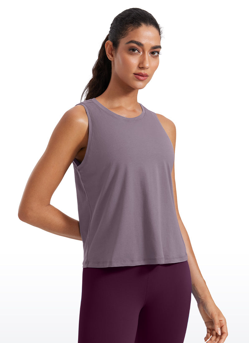 Pima Cotton Crop Round Neck Tank