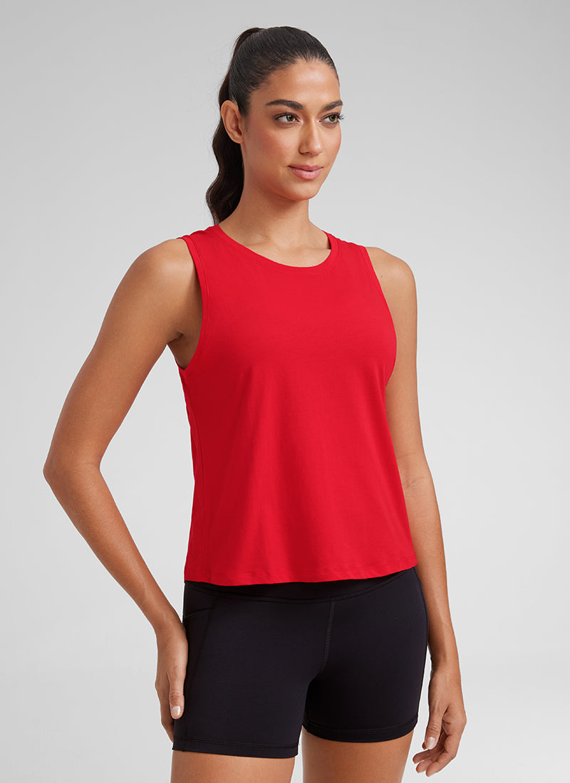 Pima Cotton Crop Round Neck Tank