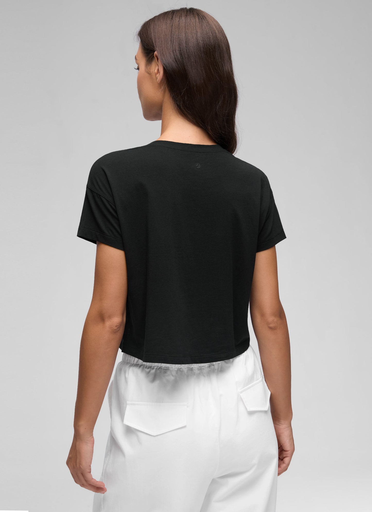 Pima Cotton Crew Neck Cropped Short Sleeve
