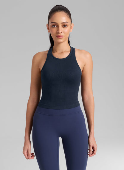 Seamless Ribbed Racerback Crop Tank
