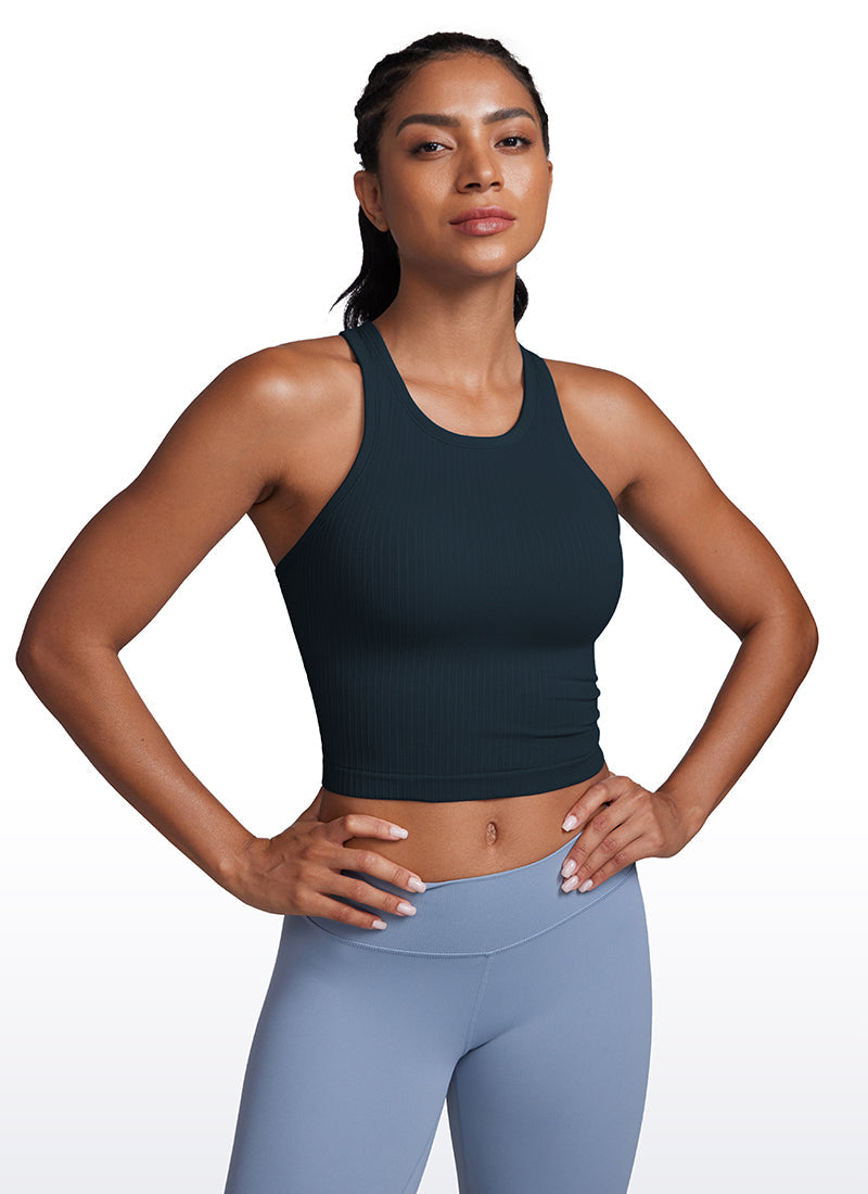 Seamless Ribbed Racerback Crop Tank