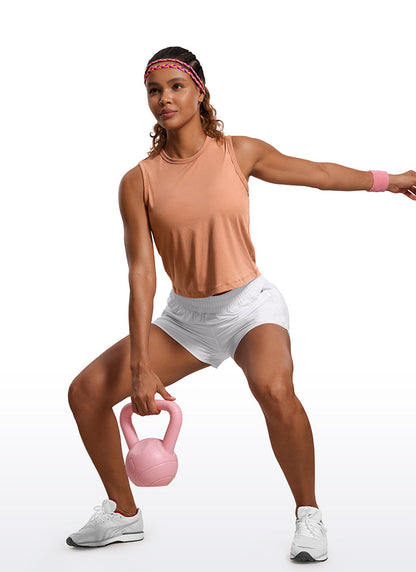 Pima Cotton High Neck Cropped Tank